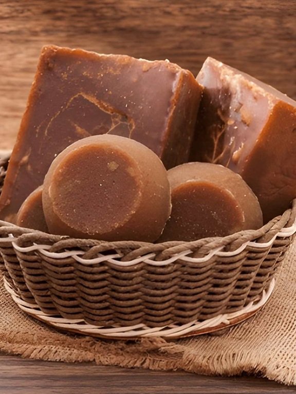 Indian jaggery is a natural, unrefined sweetener produced from freshly extracted sugarcane juice using traditional and hygienic processing methods.